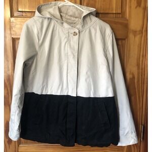 J.Jill Reversible Jacket Coat Navy Blue/Tan Sz M Outdoor Lightweight Casual